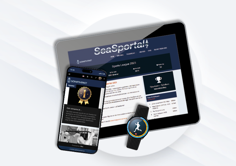 Ipad displaying SeaSportals website.