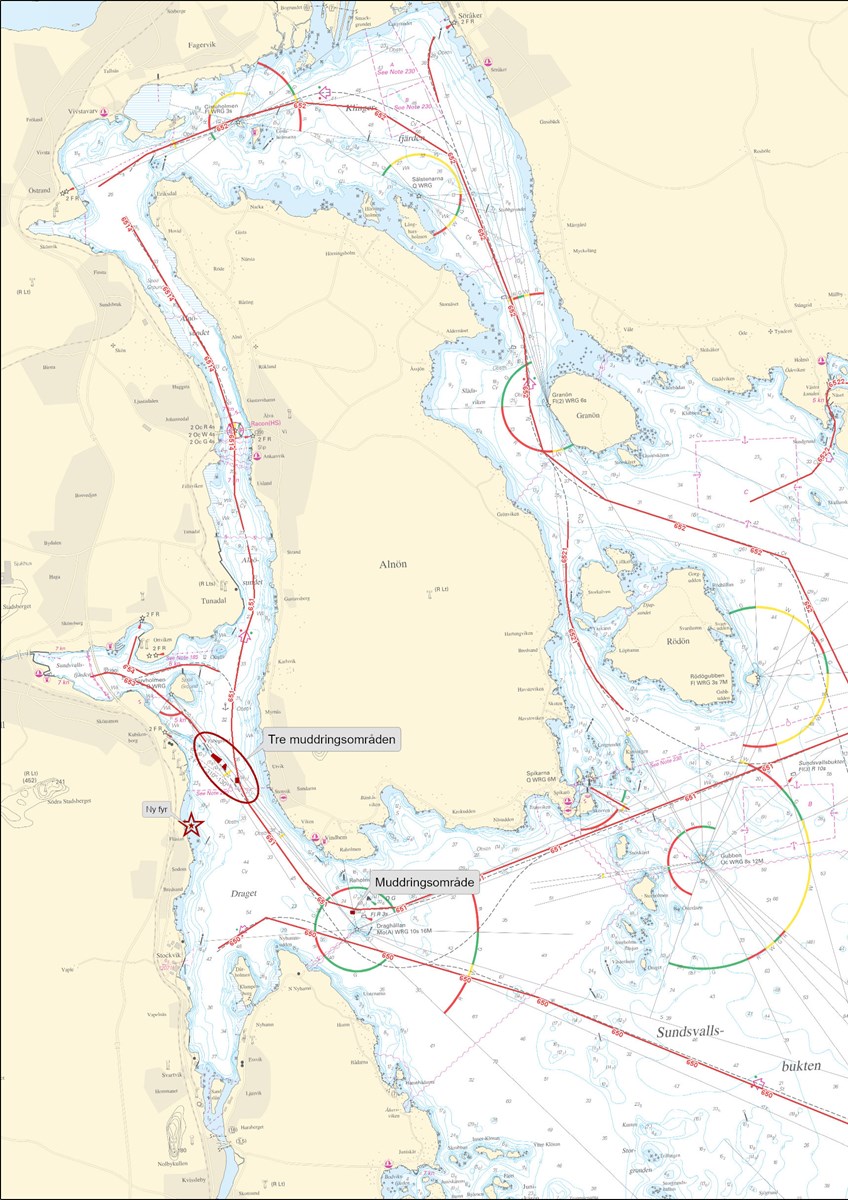 he project includes the public fairways 650, 651, 652, and 6514 to Sundsvall Port.