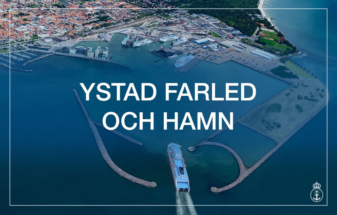 Sida som informerar om projektet Ystad hamn