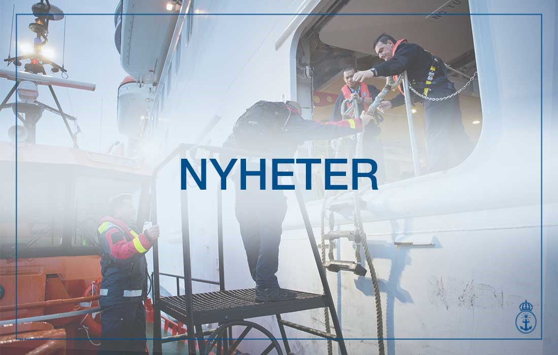 Bild på lots som bordar fartyg. Klickar man på bilden kommer man in till nyhetssida