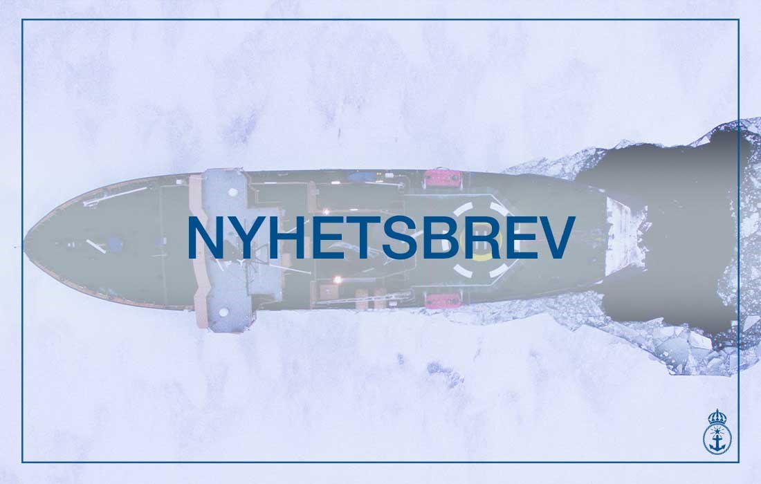 dRÖNARBILD PÅ ISBRYTARE. hYPERLÄNK TILL SIDA OM NYHETSBREV