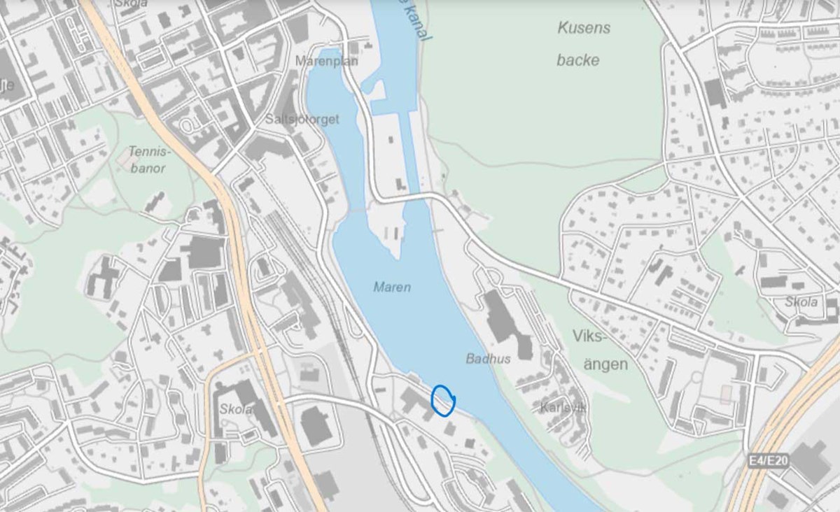 Skärmbild över slussen