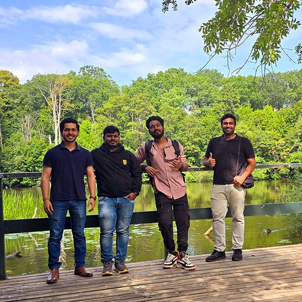 Four seafarers on a green stroll in Norrköping