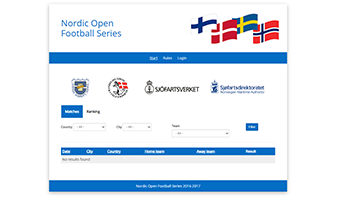 Screenshot from the Nordic football series website.