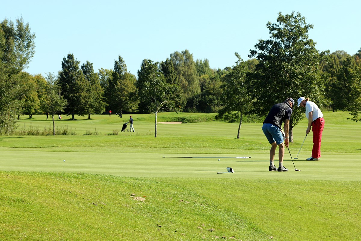 Puttar på greenen